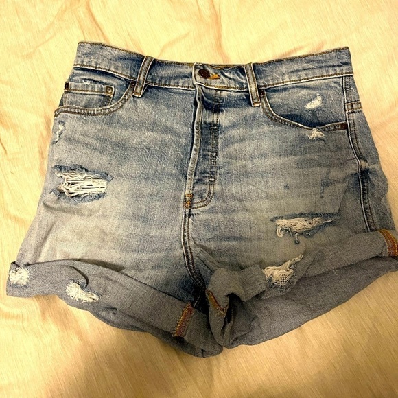 Eunina Olivia Ultra High Rise Mom Jean Denim Shorts - Picture 2 of 10